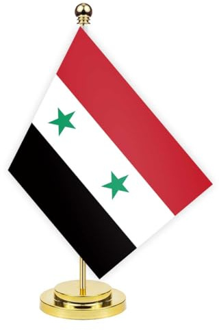 Syrien Schreibtisch Flagge, 30cm großes kleines syrischsyrisch Banner im Freien, winziges Drucken Dekor für Büro Home Tisch desk Syria