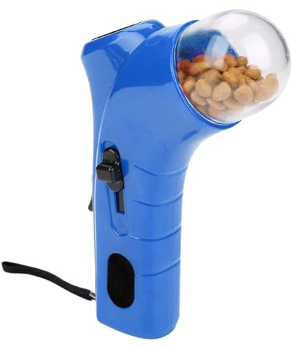 Dog Food Dispenser Toy,Cat Treat Guns Shooter,Handheld Pet Treat Launcher,Automatic Ejection Cat Feeder With Lanyard,Interactive Pet Feeding Toys,Outdoor Pet Food Catapult For Cats Dogs Exercise Train