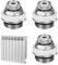Vanne de purge automatique, chauffage automatique 1/2, radiateur pour radiateur en laiton, valve de radiateur auto-ventilée, purgeur de radiateur automatique (argenté, 3 pièces)