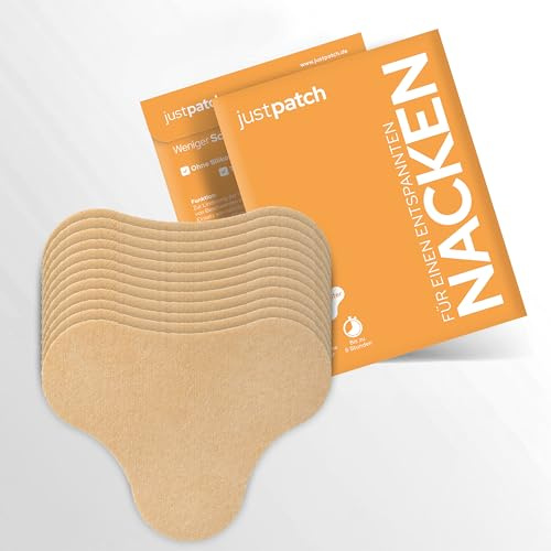JustPatch 12x Nackenpflaster, Wärmepflaster, Wärme gegen Kopfschmerzen, Schmerzen im Nacken, Schulter, Rücken, Linderung von Verspannungen im Nackenbereich Muskelkater