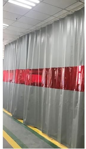 Cortina de soldadura ignífuga con ventana de visualización roja, escudo de soldadura ignífugo, manta separadora para máquina de habitación, taller (2,2 x 2,5 m)
