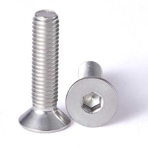 100 Stück M3x20 Schwarz Senkkopfschrauben, aus Edelstahl, Sechskant, metrisches Gewinde, langlebige Senkschrauben für Möbel, Maschinenbau und Heimwerker, hochwertige M3 Schrauben mit Innensechskant