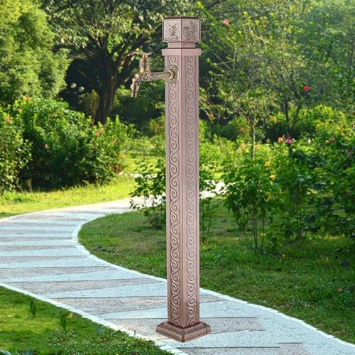 ZATTYDV Fontana a Colonna d'Acqua Quadrata per Esterni, Rubinetto da Giardino in Stile retrò, Rubinetto da Giardino in Acciaio Inossidabile Indipendente, Rubinetto da p