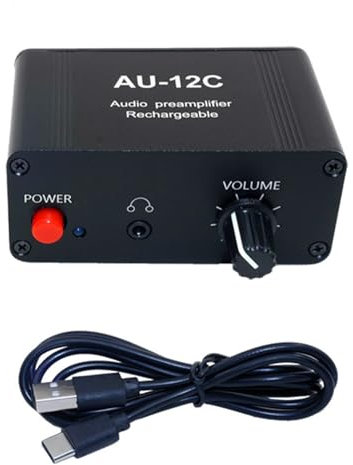 MHADBKH Amplificateur Auditif AU12C Préamplificateur Auditif Stéréo pour Les Téléphones HORTERS Écouteurs Autres Lecteurs Auditifs