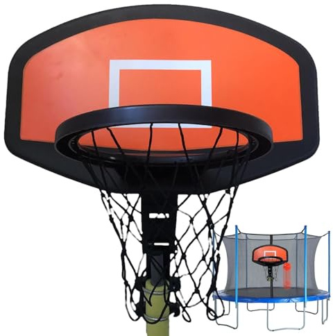 Generisch Basketballkorb, Verstellbarer Outdoor-Basketballständer, Trampolin-Basketballkorb, Spielplatz-Basketballbrett, 11-Zoll-Trampolin-Basketballständer im Freien für Zuhause, Spiele, Kinder