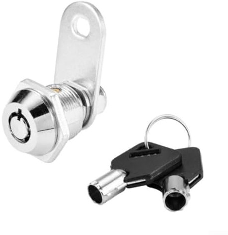 Yuanpgky Cerradura tubular de leva para cajón de buzón, escritorio, 16-30 mm, aleación de zinc con llave igual con 2 llaves, hardware de bloqueo reversible de leva de parada (16 mm)