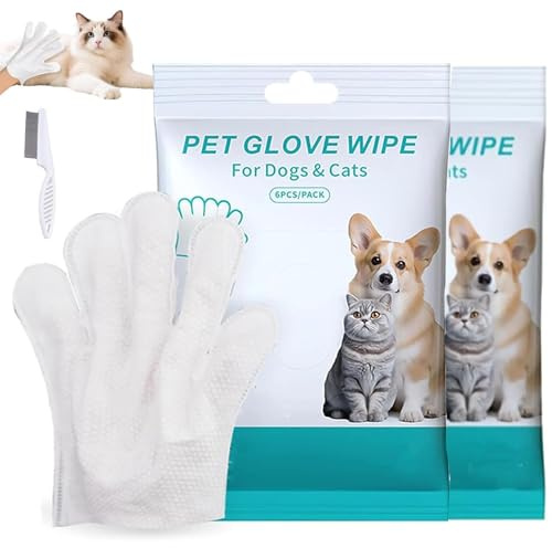 Genérico Guantes de champú para Perros sin aclarado, Limpiar y desodorizar, sin aclarado, Guantes de Limpieza y Aseo para Perros y Gatos, para el Cuidado Diario y los Viajes (2pcs)