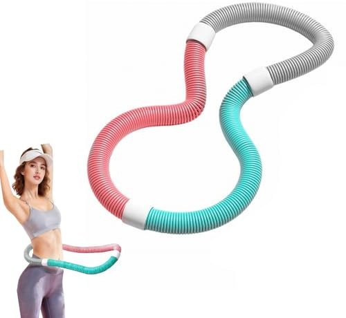 LANZLC Aro de hula hoop suave para adultos, suave para adelgazar con núcleo de resorte, cuerda de seguridad, plegable para fitness, hulahoop con peso, para casa, gimnasio, escuela