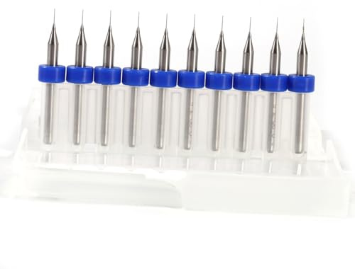 10-teiliges PCB-Bohrer-Set, Hartmetall-CNC-Bohrer, Gravur, Mikro-Set, CNC-Gravur, Leiterplatten-Bohrer, Drehwerkzeug (0,2 mm)