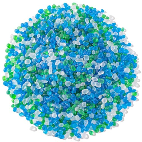 Keedolla Ciottoli di vetro marino, 900 g, pietre decorative in vetro smerigliato per acquario, ghiaia per acquari, riempitivi per vasi, artigianato fai da te in vetro marino