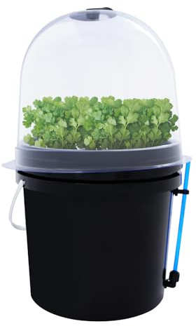 Mejiaren Nebelbasierte Hydrokultur Anzuchtplatte, Hydrokultur Anzuchtsystem Set, Hydrokulturs Anbauset, 27 × 27 × 29 cm, für den Anbau von Gartenbau Gemüse