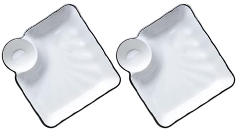 ROMISBABA Set 2 Pezzi Piatti per Sushi in Ceramica Piatto per Salse Alimentari e Portata Vassoio Compatto per Snack e Gnocchi per Uso Domestico e Ristorazione