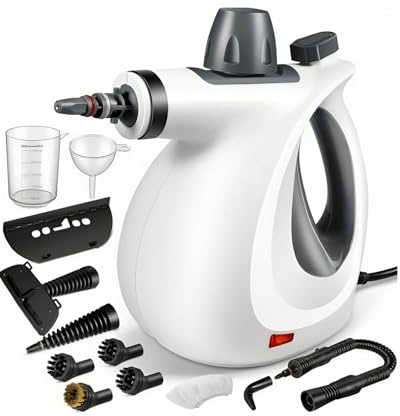 Steameo - Nettoyeur Vapeur Steameo, Eau + Vapeur, s'évaporer Ménage 3x plus vite, Livré avec 12 accessoires