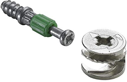 Hettich 9220209 Lot de 16 ferrures de raccordement Rastex 15/20 mm Ø de perçage 15 mm Zinc moulé sous pression