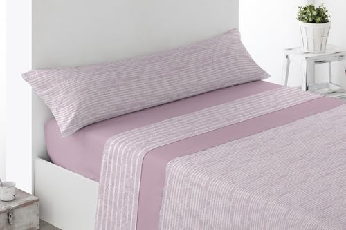 ENERGY COLORS TEXTIL-HOGAR - Collection - SÁBANAS Verano Juego 3 Piezas (135_x_200_cm, Rosa-Nebula)