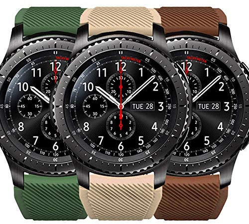 FunBand Kompatibel Mit Samsung Galaxy Watch 3 Armband 45mm, 22mm Weiches Silikon Ersatzarmband für Galaxy Watch 46mm/Gear S3 Frontier/Classic/Huawei Watch GT2 Pro Smart
