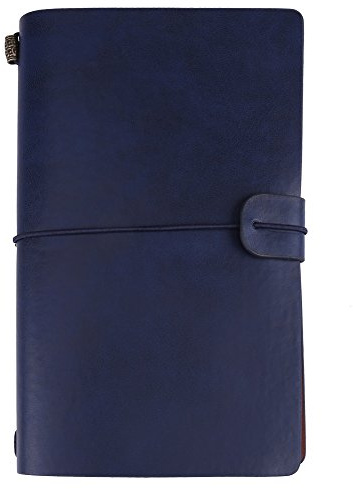 Hardcover Notizbuch, personalisierte Vintage PU Leder Reisetagebuch Notizblock handgefertigt(Dunkelblau)
