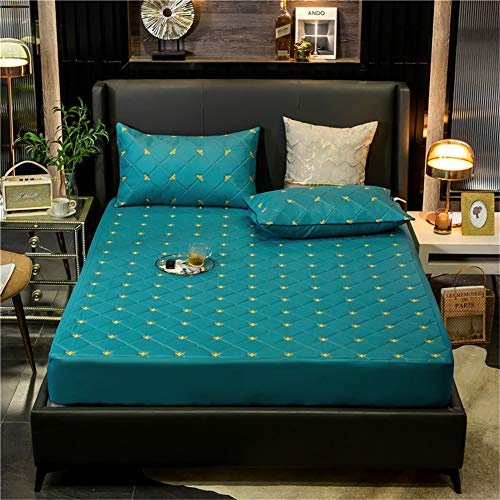YCDZ Funda Protectora De Colchón, Antialérgica, Transpirable, Antiinsectos Y ácaros, Sin Olor, Apta para Todo Tipo De Camas (Verde Esmeralda,150x200x40cm)