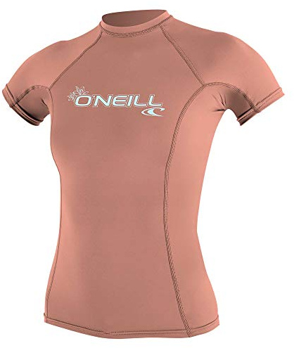 O'Neill Damen Women's Basic Skins Short Sleeve Sun Shirt Rash Vest, Light Grapefruit, M EU