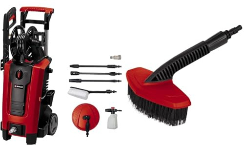 Einhell Hochdruckreiniger TE-HP 140 (1900 W, max. 140 bar, Ausgabe max. 420 L/h, modulares Quick-Couple-System, Pistole, Lanze, div. Düsen, Bürste, Sprühmittelbehälter, Horizontal-Waschbürste)