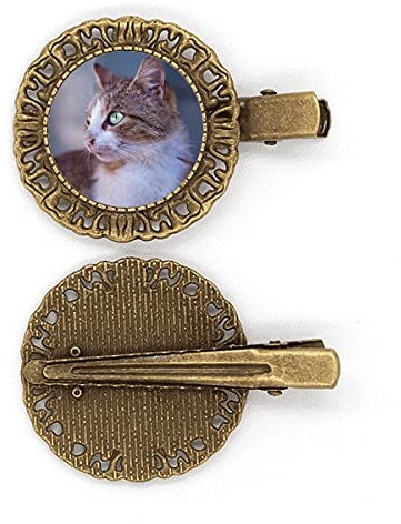 Brauner Cat Animal Profile Wild Stare Haarnadel Haarschmuck Brosche Haarklammer Barrette