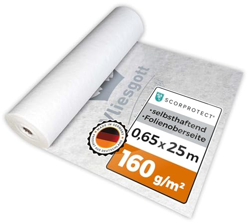 Scorprotect® BSV (bedrucktes) Boden- und Treppenschutzvlies, Abdeckvlies selbsthaftend 0,65 m x 25 m 160 g/m² Folienoberseite