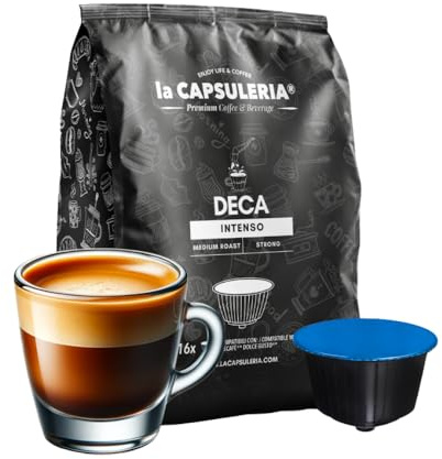 Café DECAFFEINÉ (80 Capsules) compatible avec Nescafé Dolce Gusto, Lot de 8 x 10 Capsules (80 portions tot) - la Capsuleria