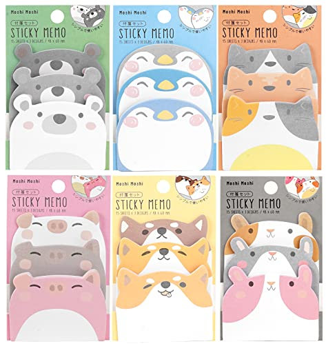 270 Pièce Mignon Ensemble de Sticky Notes Autocollantes, Drôles Kawaii Sticky Notes Fantaisie Stationnaires pour L'école, le Bureau