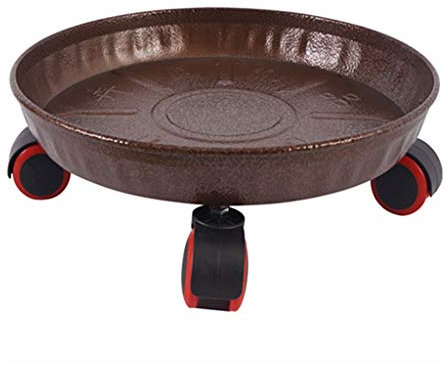 Pflanzenroller Rund Metall,Pflanze Caddy mit Rädern Für Innenbereich Außenbereich Haus und Garten,Blumenroller für Außenbereich Innenbereich,Pflanzenständer Blumenroller,Runder Metall Blumentop Caddy