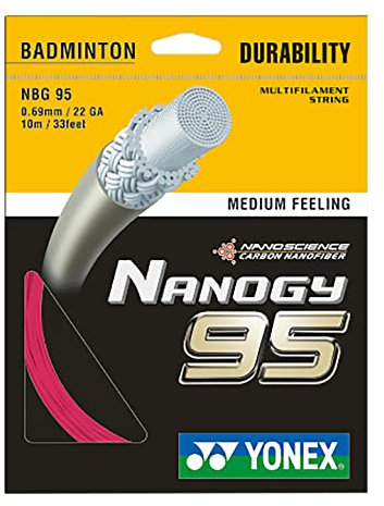 YONEX Nanogy 95 Badminton String (Rouge Pink)