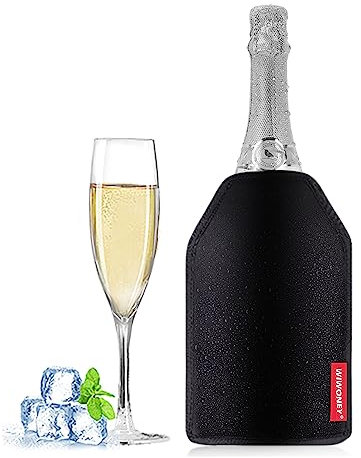 WIWONEY Refrigeratore per Bottiglie di Vino, Borsa Termica con Gel, Glacette, Adatto per Champagne, Nero