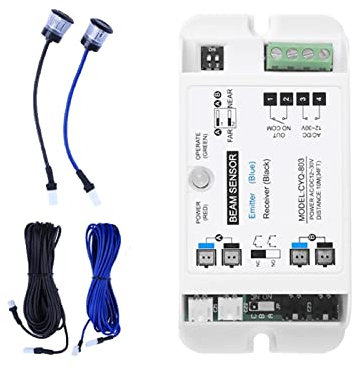 MOOKEENONE Sensor de haz para puerta corredera automática, emisión de ojos + extremo de recepción para oficina y negocios