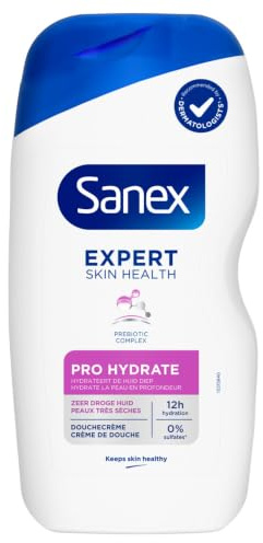 6er Pack - Sanex Duschgel - Expert Pro Hydrate - für sehr trockene Haut - 400ml