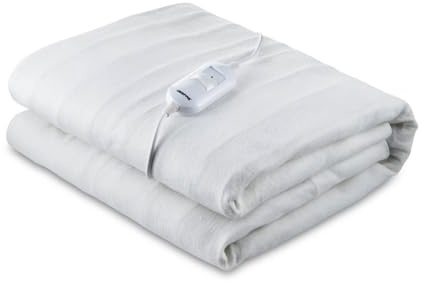 GEEPAS Electric Blanket King Size Soft Heated Underblanket Mattress Cover | 3 Heat Fast Heat Up Detachable Controller Overheat Protection 137 x 165cm