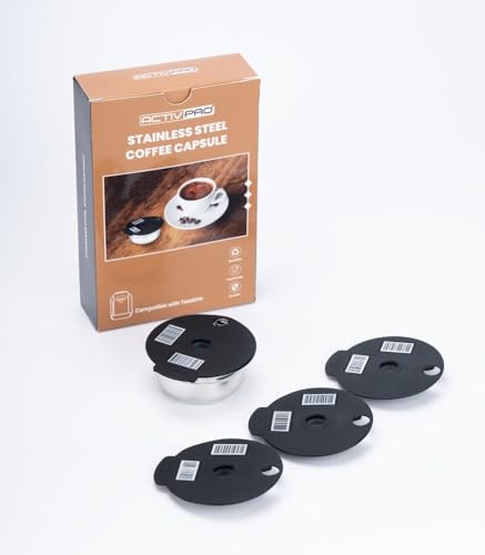 Wiederverwendbare Kaffeekapseln für Bosch Tassimo-Maschinen, Edelstahl/Kunststoff, nachfüllbare Kaffeefilterkapseln, Silikonabdeckungen, Komplett-Set (60/180/200/220 ml)