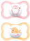 MAM Air Succhietto 16+ Mesi (Set da 2), Ciuccio MAM 16-36 mesi per pelli sensibili e delicate, Kit da 2 accessori neonato con tettarella in silicone e porta ciuccio sterilizzatore, Rosa/Neutro