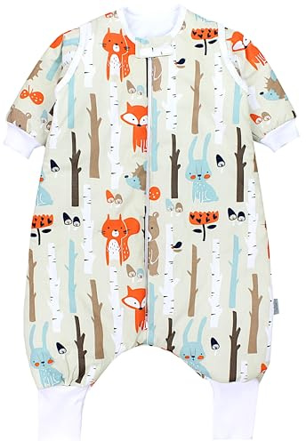 TupTam Baby Schlafsack mit Beinen und Ärmeln OEKO-TEX zertifizierte Materialien, Winterschlafsack 2,5 TOG Unisex