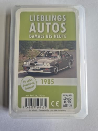 Lieblings Autos Auto Quartett 1985 Baujahr Geburtsjahr 41. Geburtstag Geschenk Spielkarten Neu