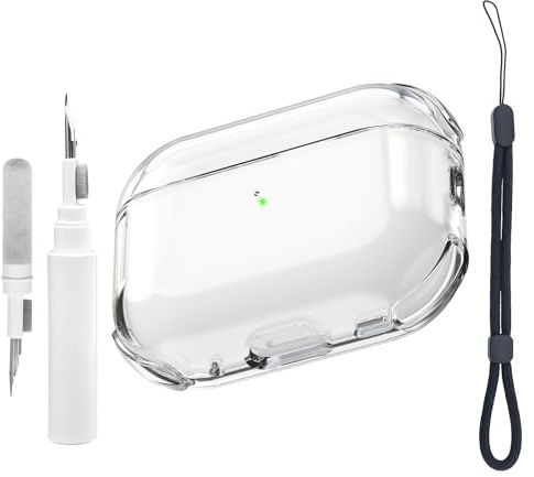 Teyomi Transparent Hülle Kompatibel mit AirPods Pro 2. Generation mit Reinigungsset, Schutzhülle kompatibel mit Apple Airpods Pro 2 mit Handschlaufe, für Airpods Pro 2 Case (Clear) (Airpods Pro 2)