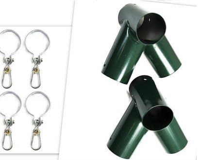 GigiToys® Bausatz zum Einer Spielplatzschaukel Ø 100mm Grün 90° | 4 Schaukelhaken +2 Schaukelverbinder | Schaukelschraubenset zum Rund Holzbalken | Befestigung für Spielplatz Gartenschaukel, dm3zajzg