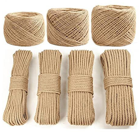 Cordel De Yute,Cuerda De Cáñamo,Cuerda De Cáñamo Cuerda De Cáñamo Fina Cuerda De Atar Resistente Al Desgaste Decoración De Cuerda De Cáñamo Cuerda De Cáñamo Hecha A Mano Cuerda De Manguera(Size:5MM 50