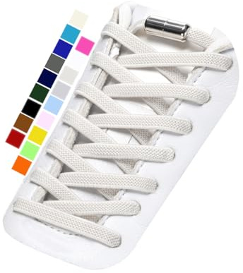 Stepace Elastic Laces, Elasticated No Tie Flat Trainers Shoe Laces for Adults/Kids