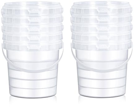 1.5Liter Plastikeimer mit Deckel und Griffen– Luftdichter, stapelbarer Lebensmittelbehälter für Picknick, Gefrierschrank & Mahlzeitenvorbereitung (Durchsichtig, 10 Stück)