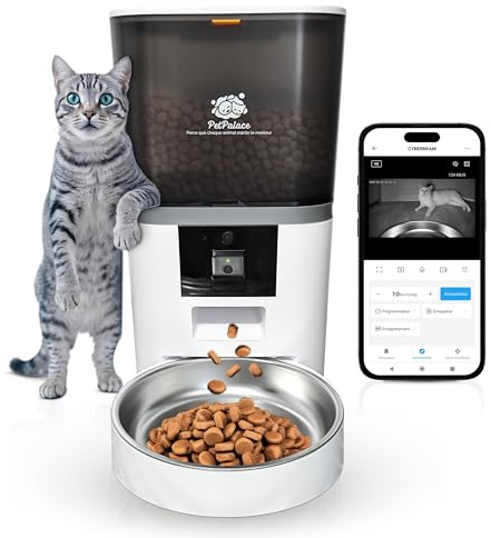 Distributeur croquettes Chat Automatique avec caméra – Contrôlez à Distance Les Repas et surveillez Votre Chat – Gamelle Intelligente connectée – Sérénité et Lien, même en Votre Absence