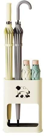 Shalwinn Schirmständer, Weiß Panda-Motiv Regenschirmständer mit Abnehmbarer Abtropfschale, Kunststoff Regenschirm Halter für Lange/Kurze Regenschirme,Zuhause Drinnen Schirmhalter