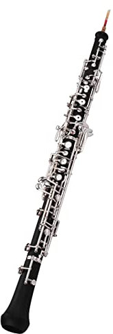 SHUAIGUO Professionelle Oboe C-Taste, halbautomatischer Stil, versilberte Tasten, Holzblasinstrument mit Oboenrohr-n, Lederetui, Tragetasche, Reinigungstuch, Mini-Schraubendreher