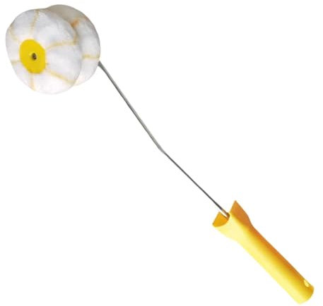 FLCPJGV Rouleau de peinture pour bordure d'angle, pinceau pour peinture sur cloison sèche, outil de peinture murale pour bureau, Manche Long à 2 Têtes