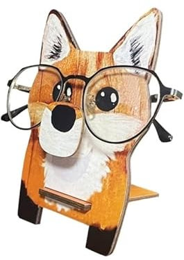 CYMMIYT Brillenhalter 1 Pc Tier Gläser Rack Nette 3D Tier Holz Schnitzereien Sonnenbrille Display Rack Regal Brillen Zeigen Ständer Schmuck Halter schaufenster Schlafzimmer Desktop(Orange Fox)