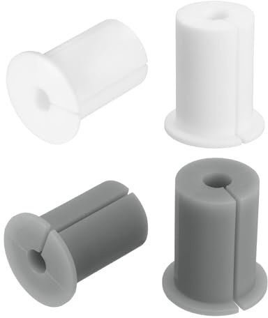 QUARKZMAN 4 Pezzi Passacavi per Foro da 1 Pollice nel Muro, Kit di Instradamento Cavi in Silicone Accessori per Passaggio Cavi Antiscivolo per Cavi Ethernet (Bianco Grigio)