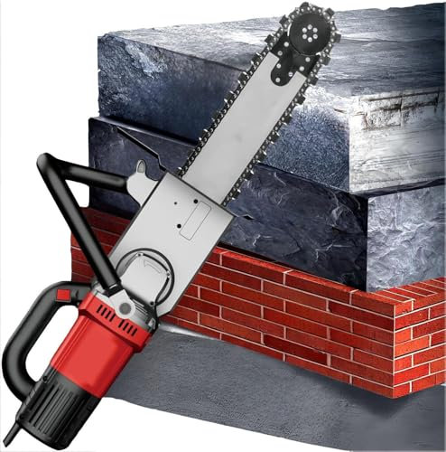Tronçonneuse portative sans balais, tronçonneuse électrique pour béton, coupe-mur à chaîne diamantée avec suppression de la poussière alimentée par eau, avec 2 chaînes/2 barres de guidage,690